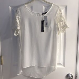 NWT Papermoon Lace Sleeve Blouse